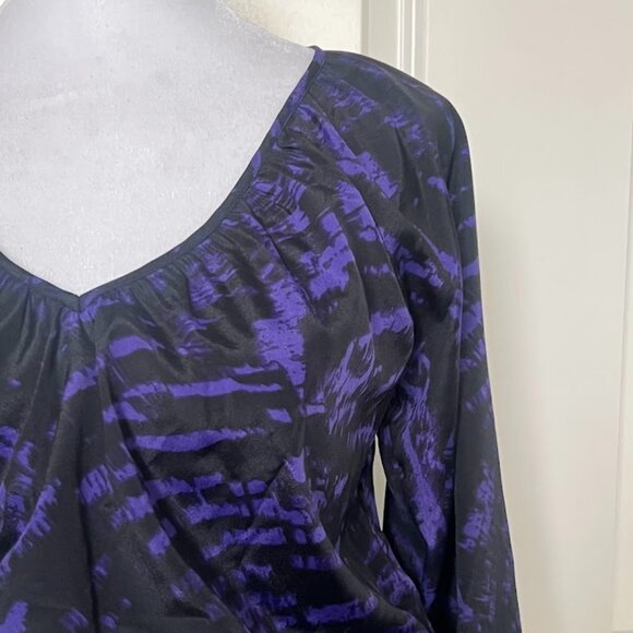 Michael Kors Purple Plum Peplum Long Sleeve Blouse Top Size Small - Picture 5 of 15